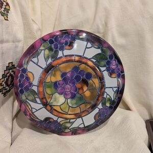 Vintage Stained Glass Style Decorative Tin